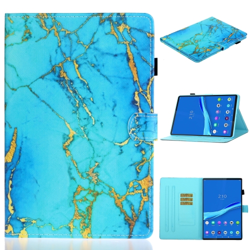 

For Lenovo Tab M10 Plus TB-X606F Coloured Drawing Horizontal Flip Leather Case with Holder & Card Slot & Sleep / Wake-up Function(Gilded Marble)