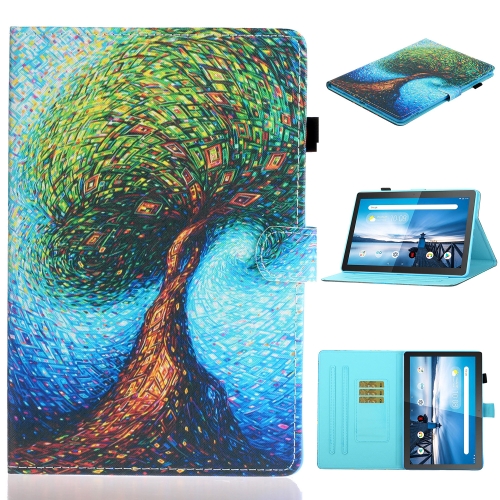 

For Lenovo Tab M10 TB-X605F / X505 Coloured Drawing Horizontal Flip Leather Case with Holder & Card Slot(Abstract Tree)