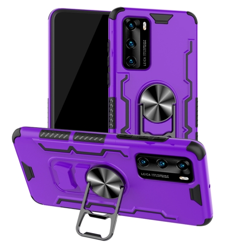 

For Huawei P40 Shockproof PC + TPU Protective Case with Beer Opener & Car Holder(Purple)