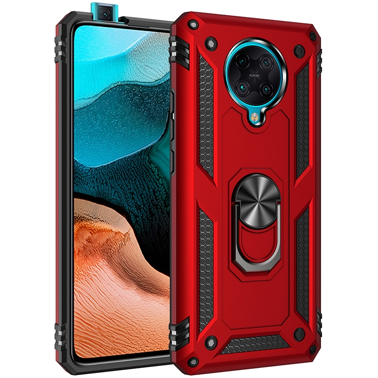 

For Xiaomi Redmi K30 Pro Shockproof TPU + PC Protective Case with 360 Degree Rotating Holder(Red)