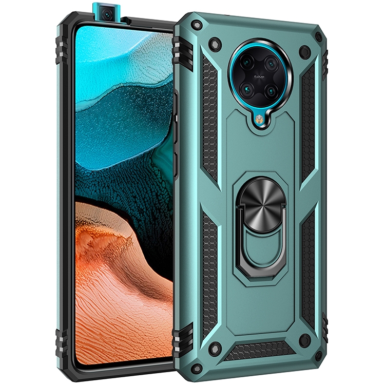 

For Xiaomi Redmi K30 Pro Shockproof TPU + PC Protective Case with 360 Degree Rotating Holder(Green)