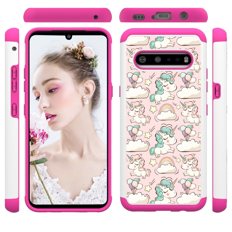 

For LG Stylo 6 Coloured Drawing Pattern PU Skinny + TPU Protective Case(Pink Pony)