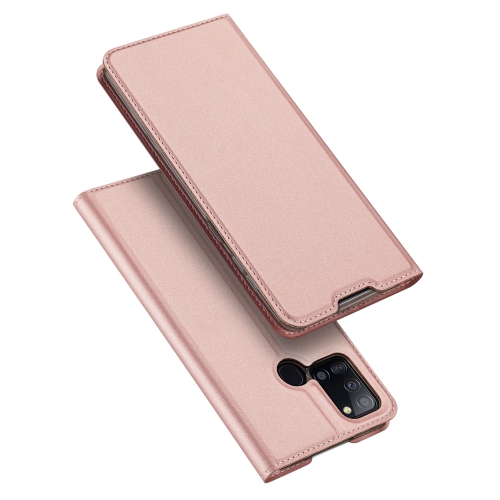 

For Samsung Galaxy A21s DUX DUCIS Skin Pro Series Horizontal Flip PU + TPU Leather Case, with Holder & Card Slots(Rose Gold)