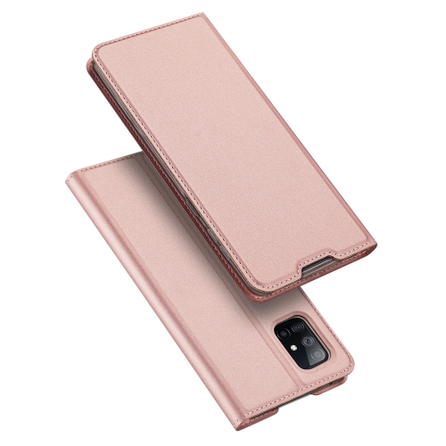 

For Samsung Galaxy A51 5G DUX DUCIS Skin Pro Series Horizontal Flip PU + TPU Leather Case, with Holder & Card Slots(Rose Gold)