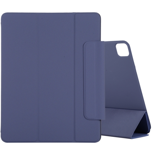 

For iPad Pro 12.9 inch(2020) Horizontal Flip Ultra-thin Double-sided Clip Active Buckle Magnetic PU Leather Case With Three-folding Holder & Sleep / Wake-up Function(Dark Blue)