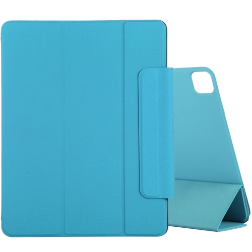 

For iPad Pro 12.9 inch(2020) Horizontal Flip Ultra-thin Double-sided Clip Magnetic PU Leather Case With Three-folding Holder & Sleep / Wake-up Function(Blue)