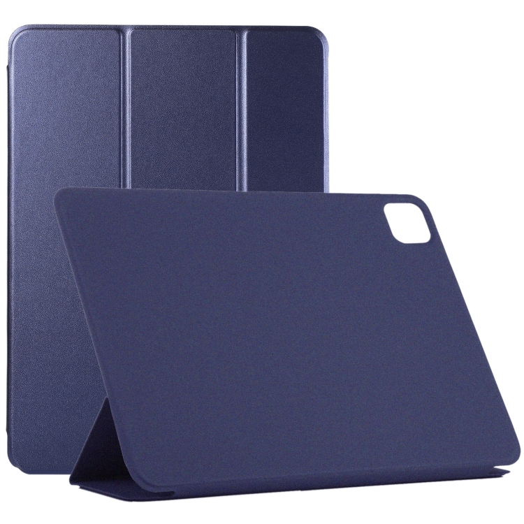 

For iPad Pro 11 inch (2020) / Pro 11 2018 / Air 2020 10.9 Horizontal Flip Ultra-thin Non-buckle Magnetic PU Leather Case With Three-folding Holder & Sleep / Wake-up Function(Dark Blue)