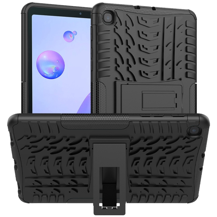 

For Samsung Galaxy Tab A 8.4 2020 Tire Texture Shockproof TPU + PC Protective Case with Holder(Black)