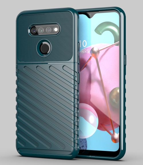 

For LG Q51 Thunderbolt Shockproof TPU Protective Soft Case(Green)