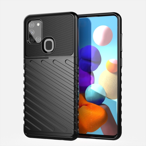 

For Samsung Galaxy A21S Thunderbolt Shockproof TPU Protective Soft Case(Black)