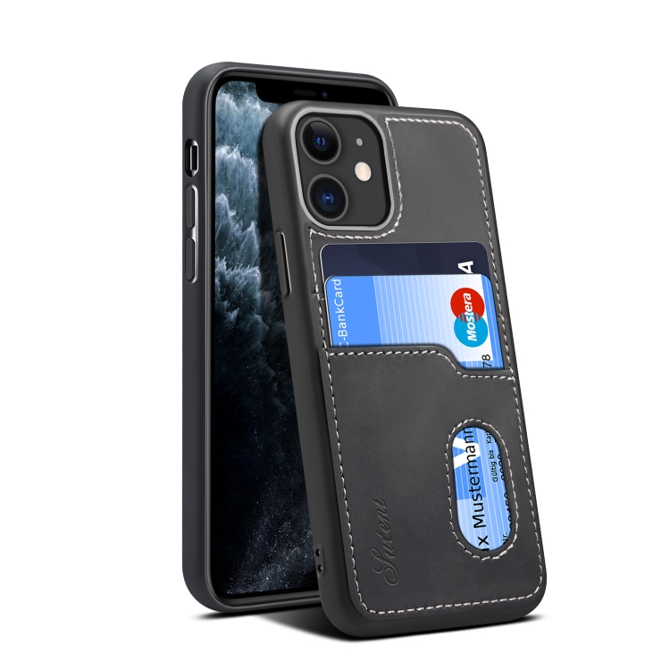 

For iPhone 11 Pro Max H09 TPU + PU Leather Anti-fall Protective Case with Card Slots(Black)