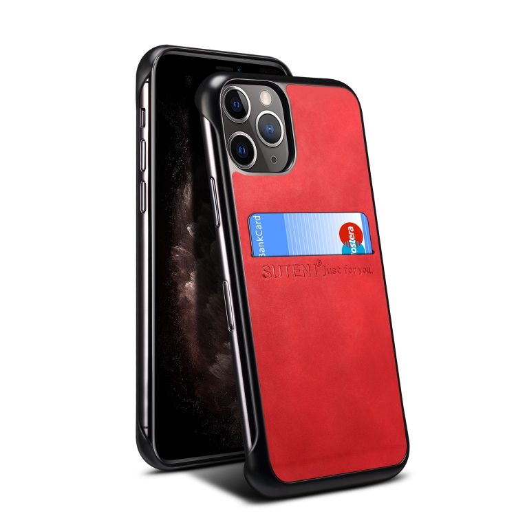 

For iPhone 11 Pro Max H11 TPU + PU Leather Anti-fall Protective Case with Card Slot(Red)