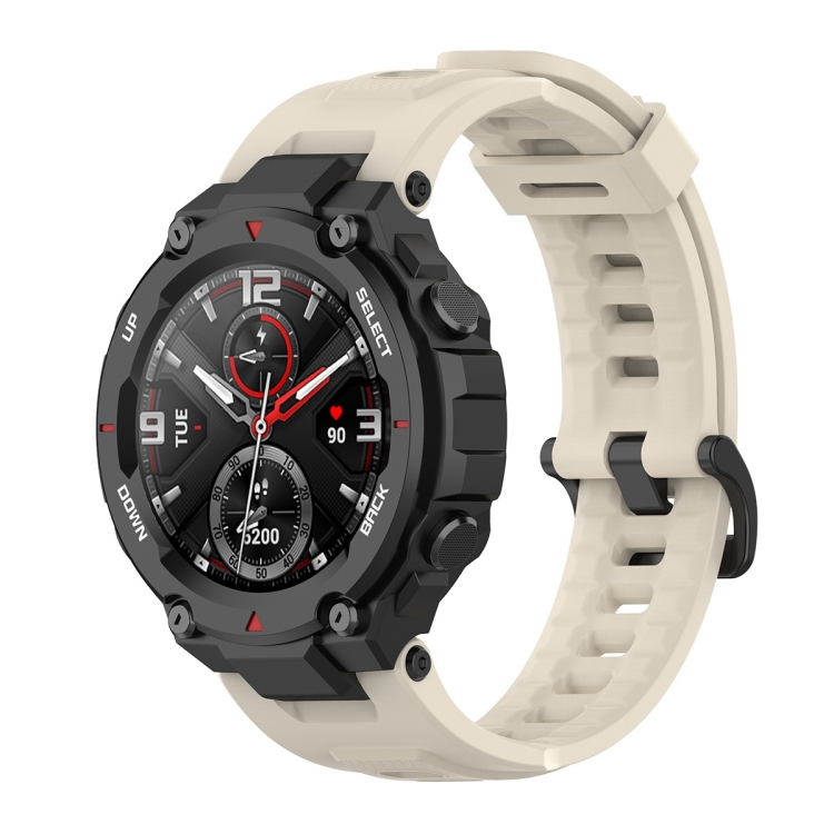 

For Huami Amazfit T-Rex A1918 Tyrannosaurus Silicone Watch Strap(Beige)