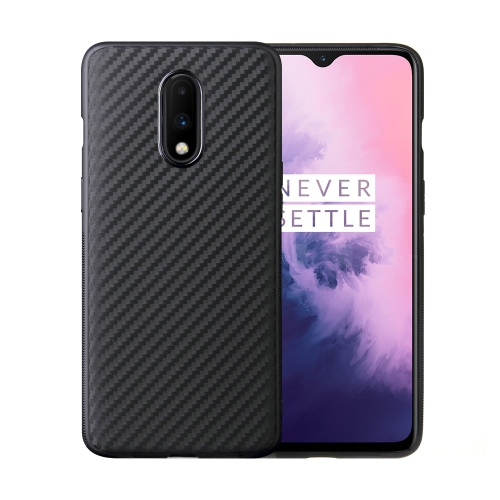 

For OnePlus 7 Carbon Fiber Texture Shockproof TPU Protective Case(Black)