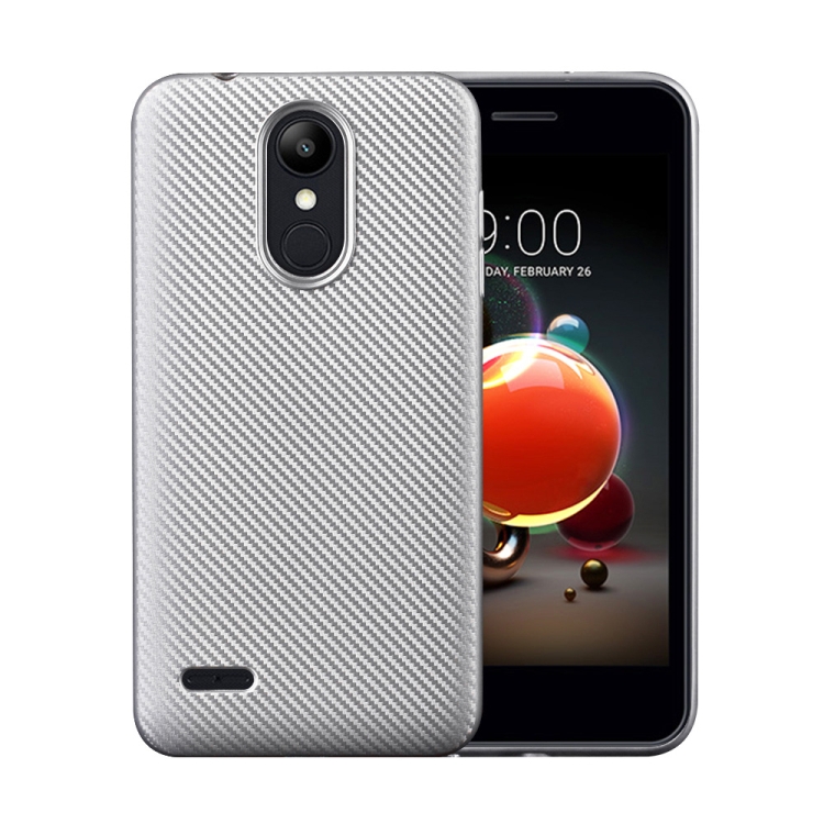 

For LG K9 Carbon Fiber Texture Shockproof TPU Protective Case(Silver)