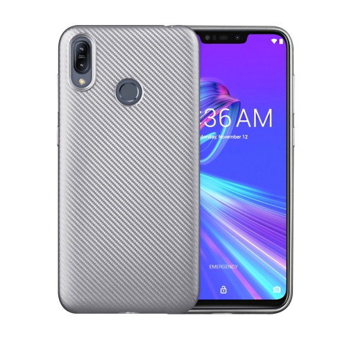 

For ASUS Zenfone Max (M2) ZB633KL Carbon Fiber Texture Shockproof TPU Protective Case(Silver)
