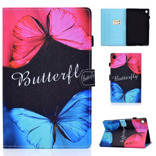 

For Lenovo Tab M10 Plus TB-X606F Colored Drawing Stitching Horizontal Flip Leather Case, with Holder & Card Slots & Sleep / Wake-up Function(Butterfly Love)