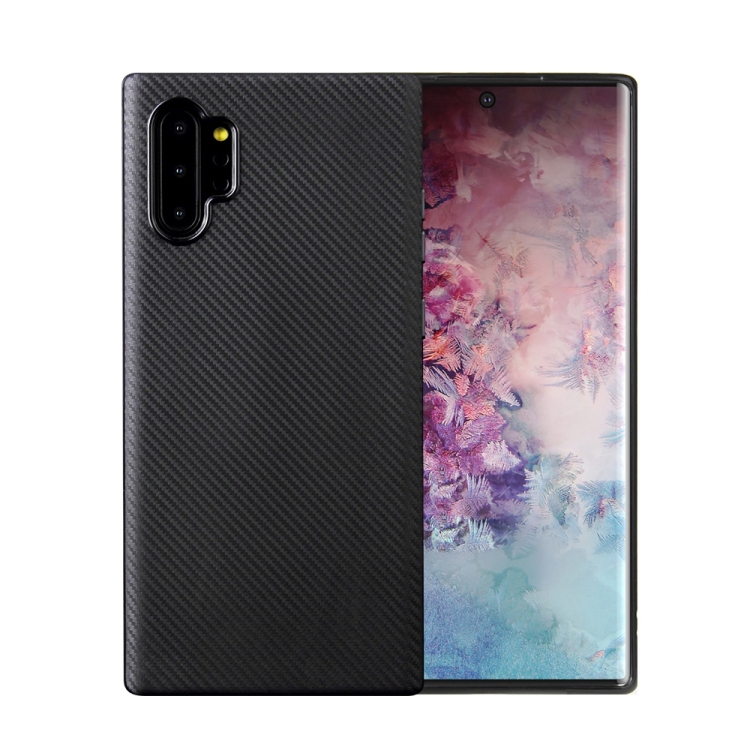 

For Samsung Galaxy Note 10+ Carbon Fiber Texture Shockproof TPU Protective Case(Black)