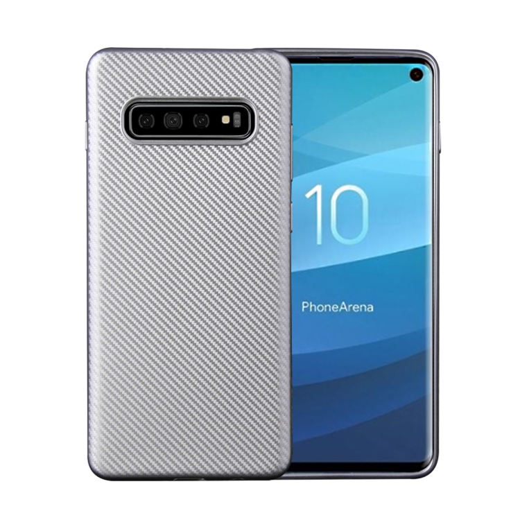 

For Samsung Galaxy S10 Carbon Fiber Texture Shockproof TPU Protective Case(Silver)