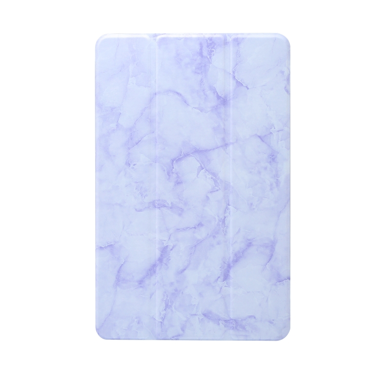 

For Huawei MatePad 10.4 inch (2020) Marble Texture Pattern Horizontal Flip Leather Case, with Three-folding Holder & Sleep / Wake-up Function(Purple)