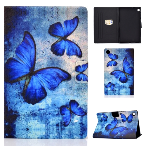 

For Lenovo Tab M10 Plus TB-X606F Colored Drawing Horizontal Flip Leather Case with Holder & Card Slots & Sleep / Wake-up Function(Retro Butterflies)