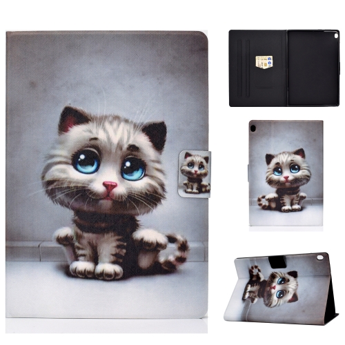 

For Lenovo Tab M10 HD TB-X505F Colored Drawing Horizontal Flip Leather Case with Holder & Card Slots & Sleep / Wake-up Function(Pet Cat)