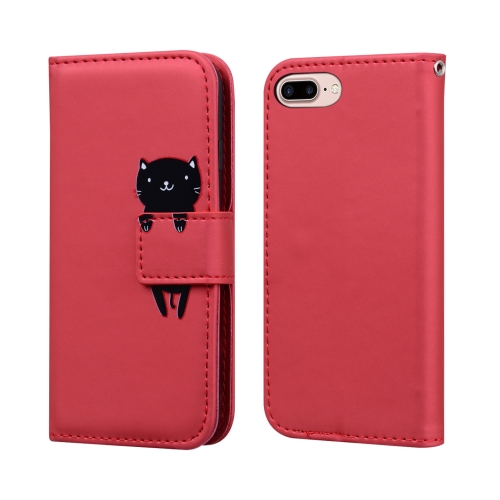 

For iPhone 8 Plus / 7 Plus Cartoon Animal Horizontal Flip Leather Case with Holder & Card Slots & Wallet(Red + Pig)