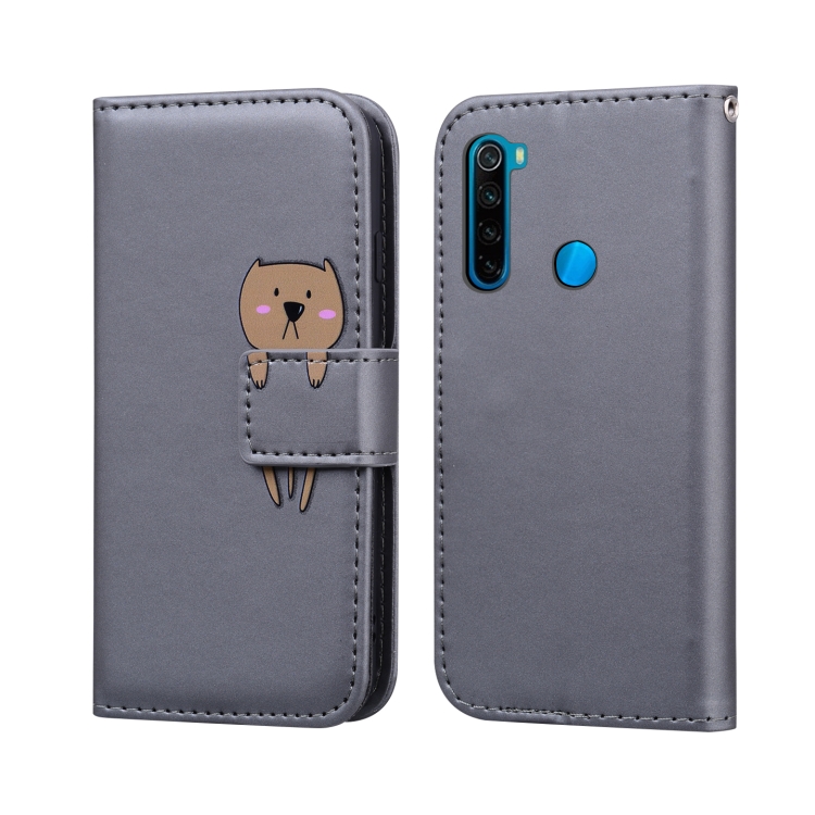 

For Xiaomi Redmi Note 8 Cartoon Animal Horizontal Flip Leather Case with Holder & Card Slots & Wallet(Grey + Dog)