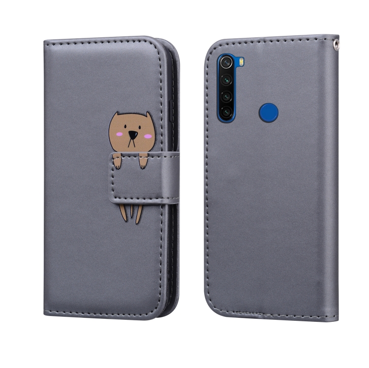 

For Xiaomi Redmi Note 8T Cartoon Animal Horizontal Flip Leather Case with Holder & Card Slots & Wallet(Grey + Dog)