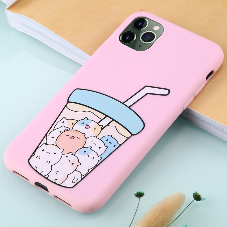 

For iPhone 11 Pro Max TPU Mobile Phone Case(Pink Animal Milk Tea)