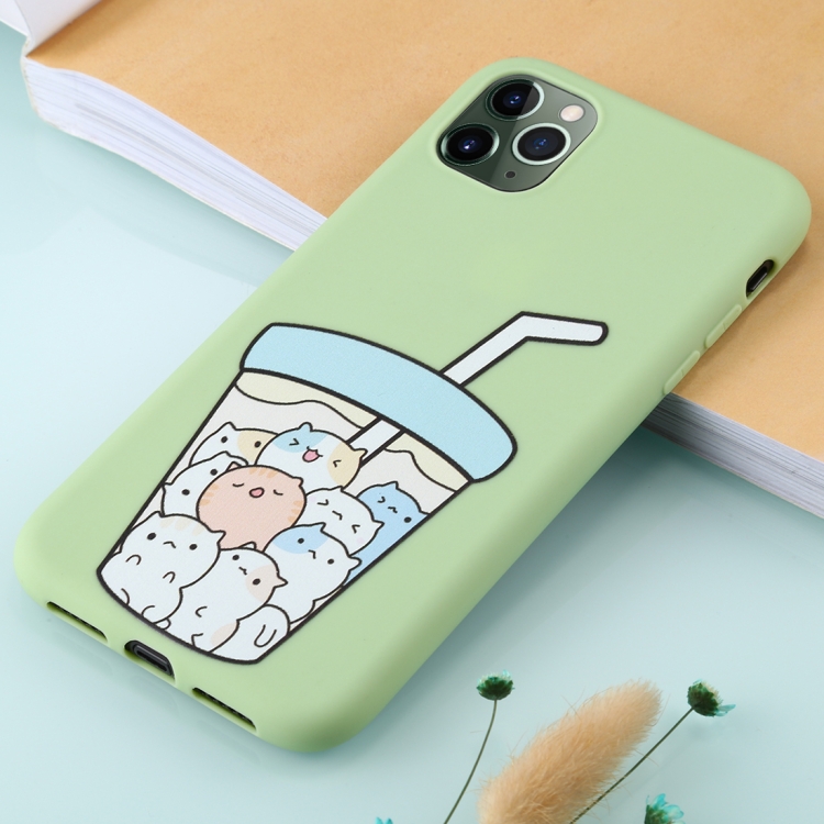 

For iPhone 11 Pro Max TPU Mobile Phone Case(Green Animal Milk Tea)