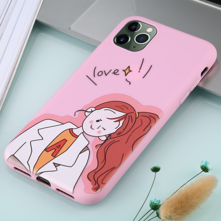

For iPhone 11 Pro TPU Mobile Phone Case(A Word Girl)