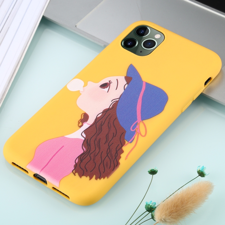 

For iPhone 11 Pro TPU Mobile Phone Case(Blowing Girl)