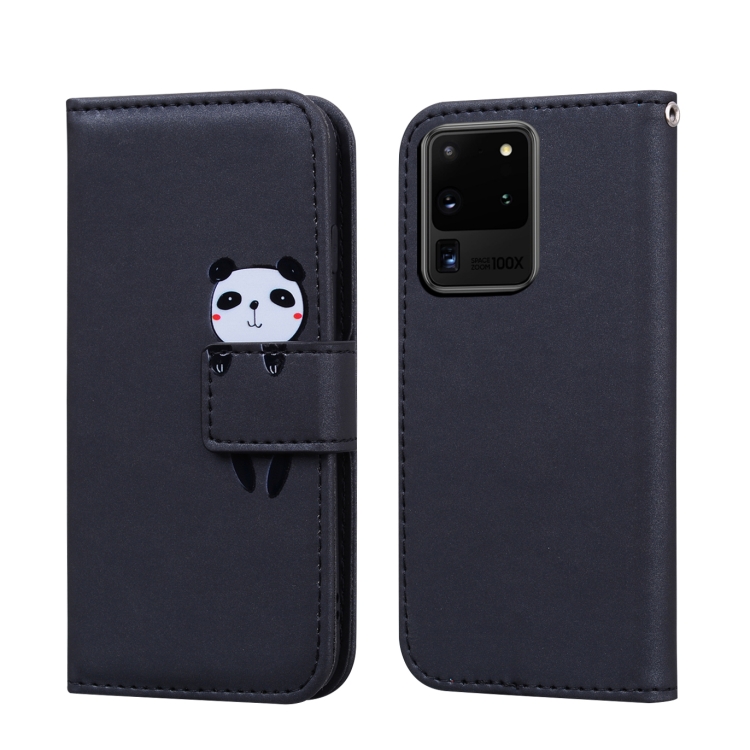 

For Samsung Galaxy S20 Ultra Cartoon Animal Horizontal Flip Leather Case with Holder & Card Slots & Wallet(Black + Panda)