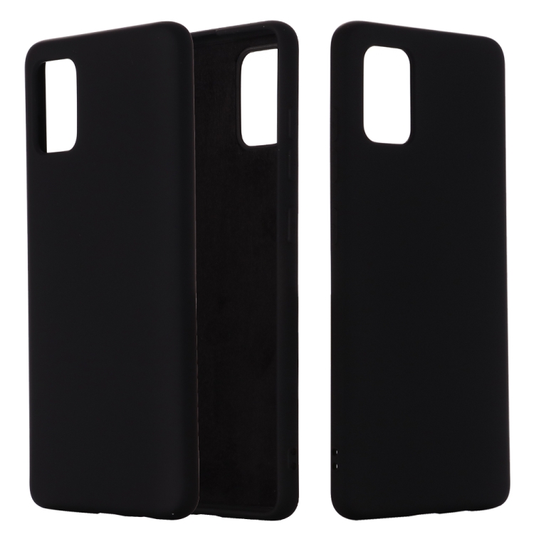 

For Xiaomi Mi 10 Lite Solid Color Liquid Silicone Shockproof Full Coverage Protective Case(Black)