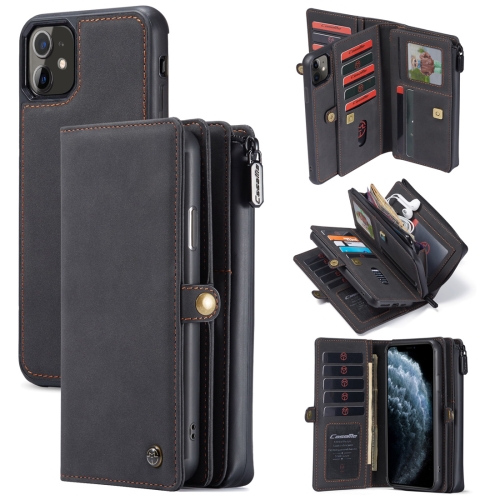 

For iPhone 11 CaseMe 018 Detachable Multi-functional Horizontal Flip Leather Case, with Card Slot & Holder & Zipper Wallet & Photo Frame(Black)