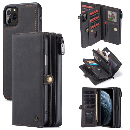 

For iPhone 11 Pro Max CaseMe 018 Detachable Multi-functional Horizontal Flip Leather Case, with Card Slot & Holder & Zipper Wallet & Photo Frame(Black)