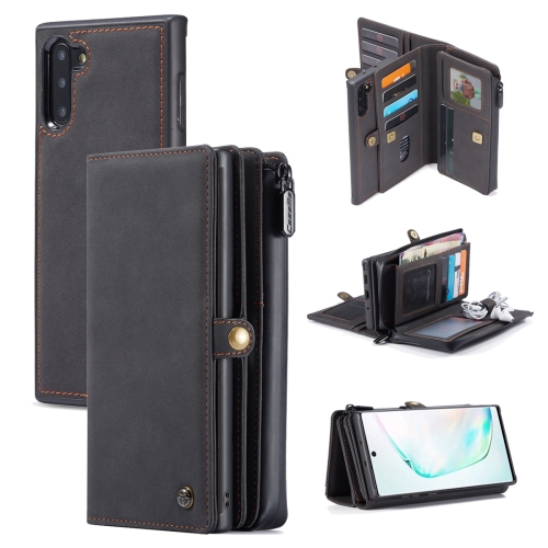 

For Samsung Galaxy Note10 CaseMe 018 Detachable Multi-functional Horizontal Flip Leather Case, with Card Slot & Holder & Zipper Wallet & Photo Frame(Black)