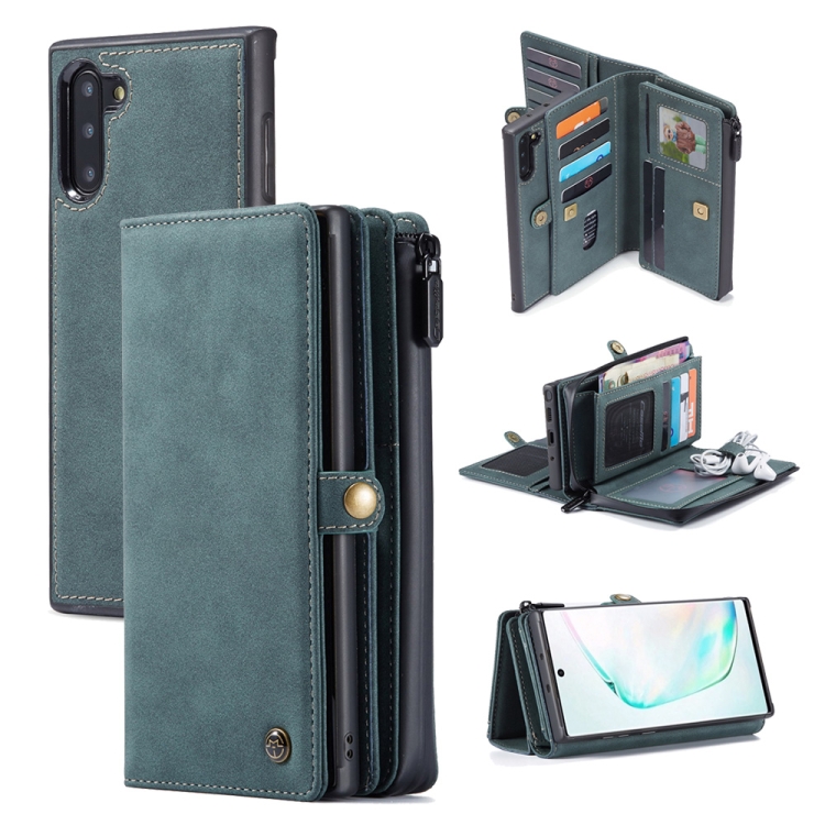 

For Samsung Galaxy Note10 CaseMe 018 Detachable Multi-functional Horizontal Flip Leather Case, with Card Slot & Holder & Zipper Wallet & Photo Frame(Blue)