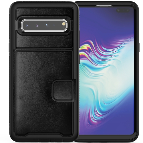 

For Samsung Galaxy S10e Shockproof PC + TPU + PU Leather Protective Case with Holder & Card Slot & Wallet(Black)