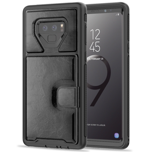 

For Samsung Galaxy Note 9 Shockproof PC + TPU + PU Leather Protective Case with Holder & Card Slot & Wallet(Black)