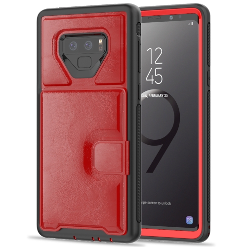 

For Samsung Galaxy Note 9 Shockproof PC + TPU + PU Leather Protective Case with Holder & Card Slot & Wallet(Red)
