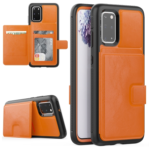 

For Samsung Galaxy S20+ Shockproof PC + TPU + PU Leather Protective Case with Holder & Card Slot & Wallet(Orange)