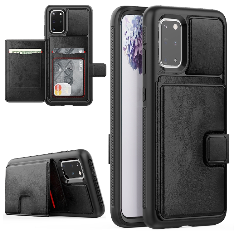 

For Samsung Galaxy S20+ Shockproof PC + TPU + PU Leather Protective Case with Holder & Card Slot & Wallet(Black)