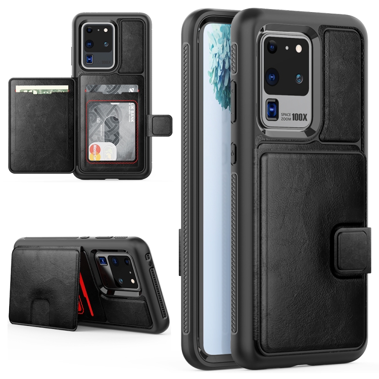 

For Samsung Galaxy S20 Ultra Shockproof PC + TPU + PU Leather Protective Case with Holder & Card Slot & Wallet(Black)