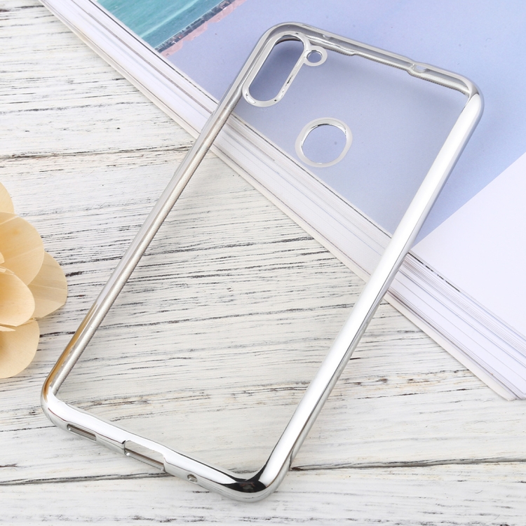 

For Samsung Galaxy A11 Ultra-thin Plating TPU Protective Soft Case(Silver)