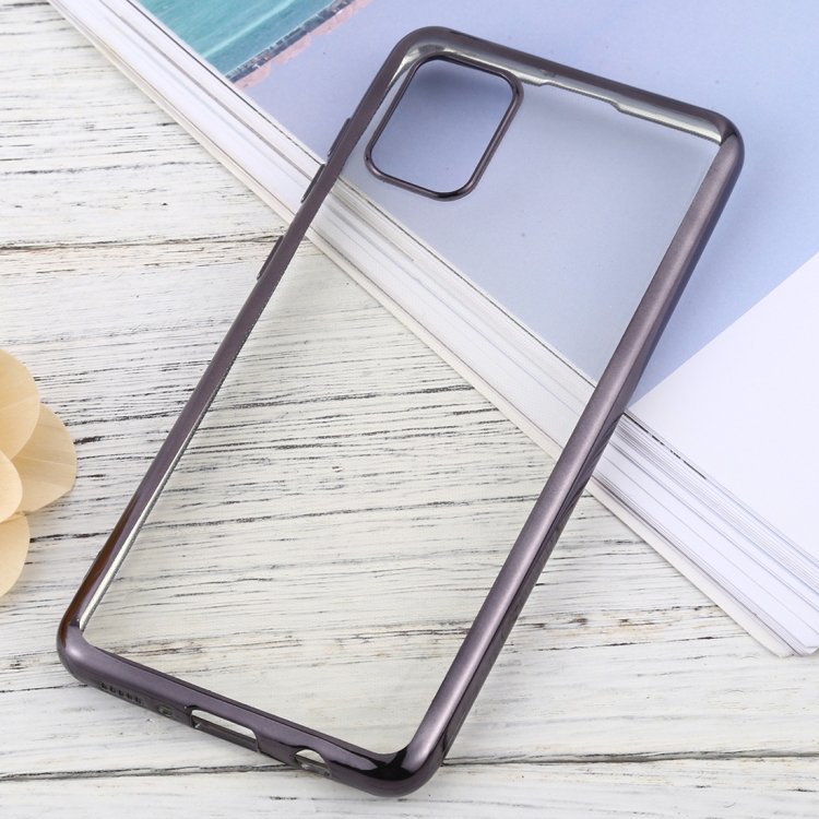 

For Samsung Galaxy A31 Ultra-thin Plating TPU Protective Soft Case(Black)
