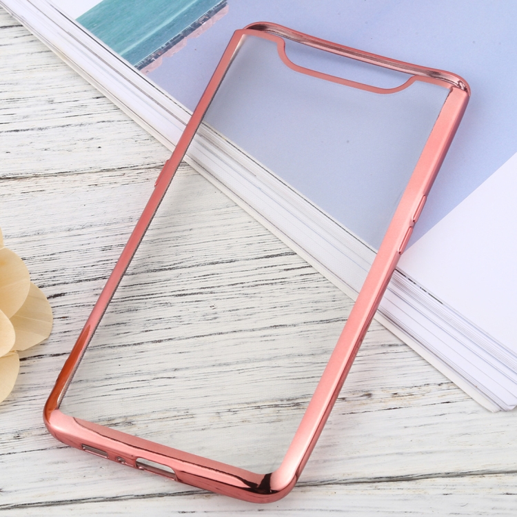 

For Samsung Galaxy A80 Ultra-thin Plating TPU Protective Soft Case(Rose Gold)