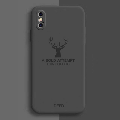 

For iPhone XS Elk Pattern Shockproof Silicone Protective Case(Elegant Black)