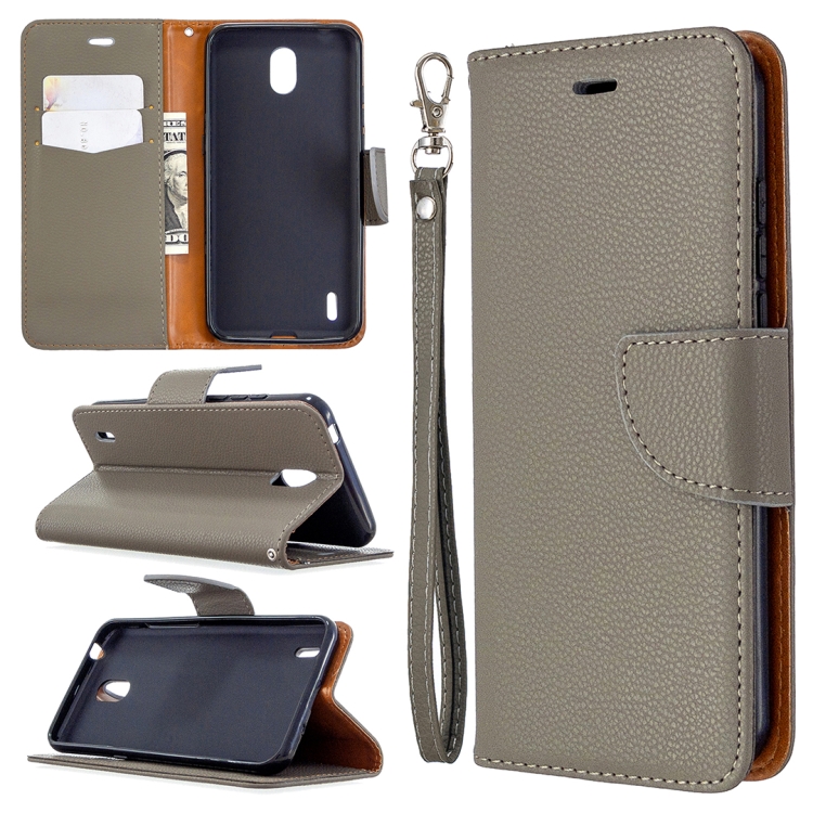 

For Nokia 1.3 Litchi Texture Pure Color Horizontal Flip Leather Case with Holder & Card Slots & Wallet & Lanyard(Grey)